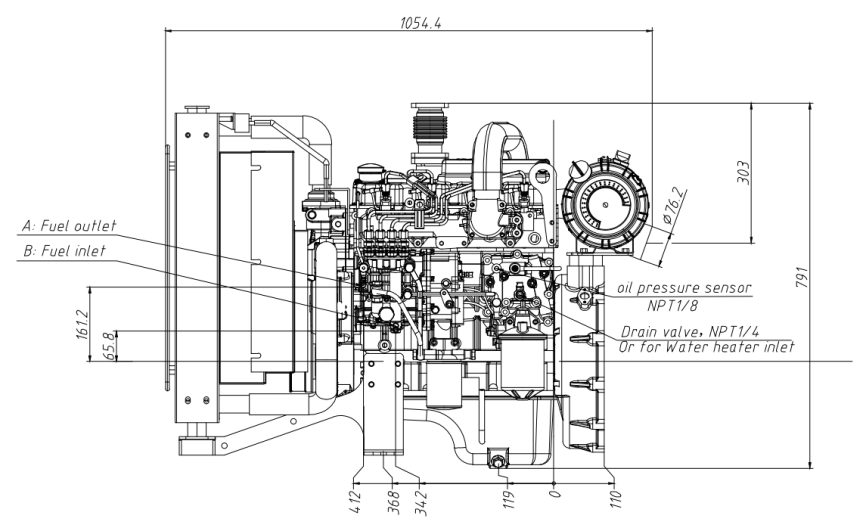 Двигатель дизельный Vman C03B1 ( 40 кВт  / 54.4 л.с. / 1800 об.мин ) фото 2