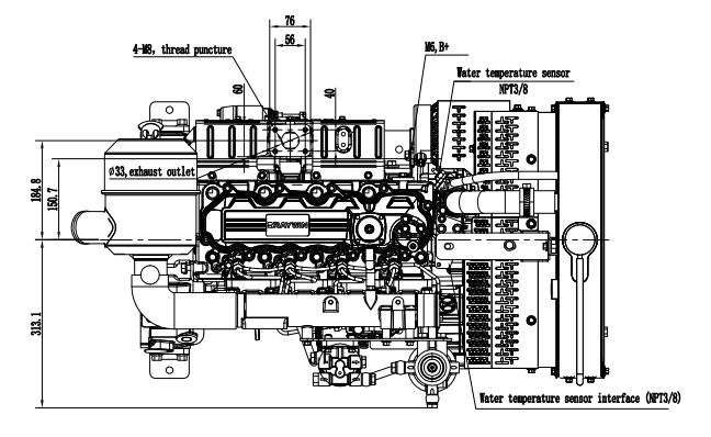Дизельный двигатель Raywin 4D2410/A ( 33.5 кВт / 45.5 лс / 3000 об.мин ) фото 4