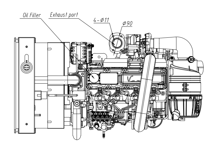 Двигатель дизельный Vman C03A1 ( 40 кВт  / 54.4 л.с. / 1500 об.мин ) фото 6