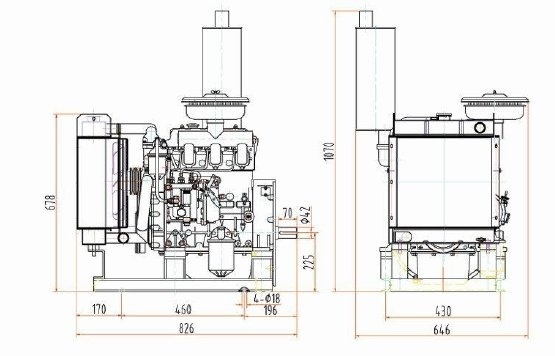 Двигатель дизельный YangDong YD385 ( 23.5 кВт / 32 л.с. / 3000 об.мин. )  фото 3